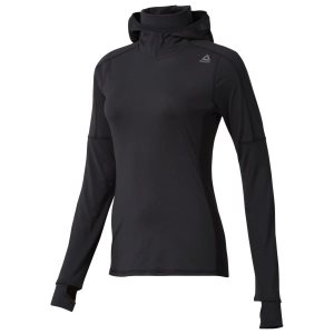 Bluza Z Kapturem Damskie Reebok Thermowarm Touch Scuba Czarne PL 43ILUWC